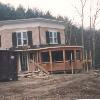Octagon house addition during construction