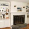 Built-in bookcases and paneling surrounding fireplace
Base units 20" deep, uppers 9-1/2" deep
Flush Raised panel doors